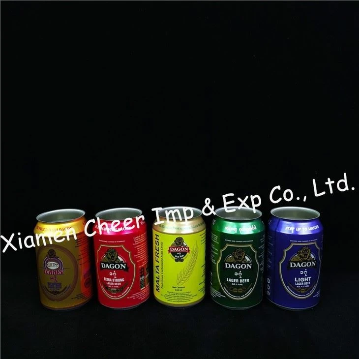 330ml Aluminium Beer Can Golden Color Printing